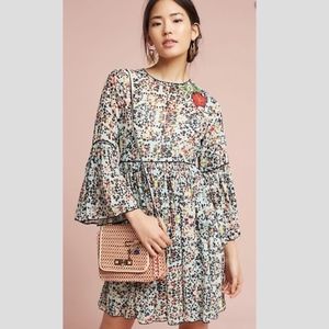 NWT Anthropologie Libra Embroidered Tunic Dress